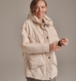 Удлиненный кожаный пуховик DONG MING