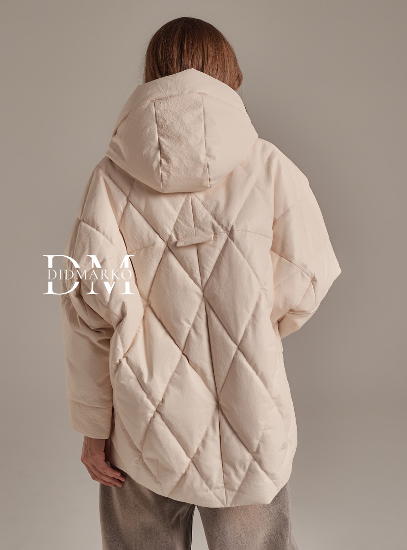 Удлиненный кожаный пуховик DONG MING
