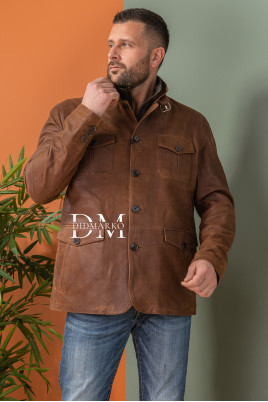Купить Мужская кожаная куртка в стиле милитари в Москве