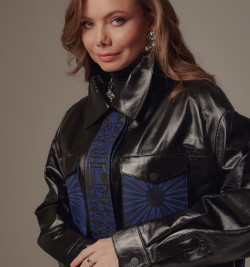 Дизайнерский кожаный плащ
