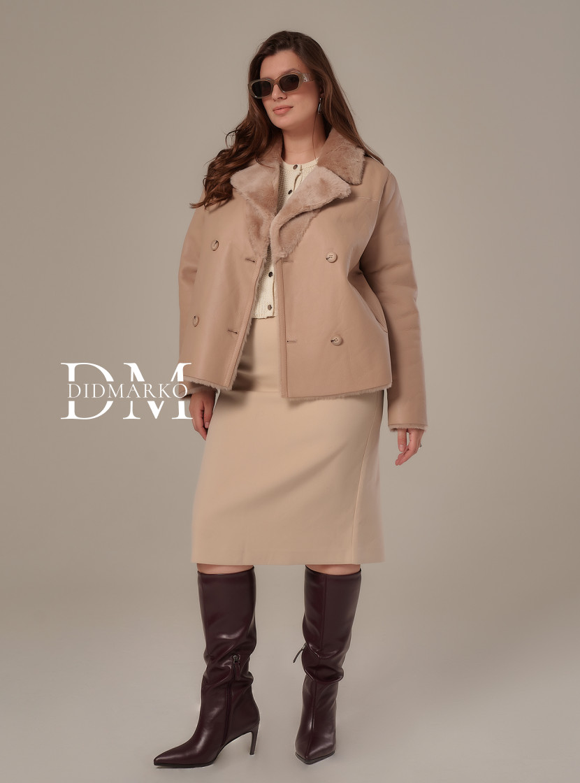 Двусторонняя дубленка автоледи