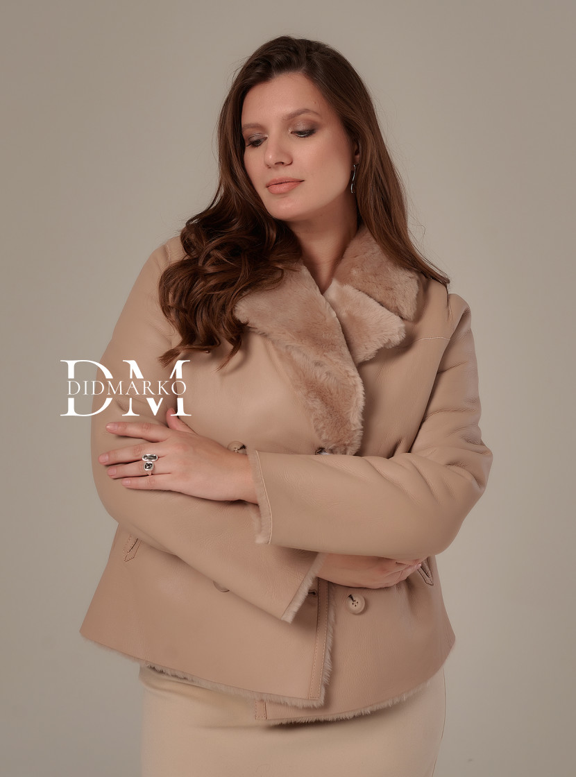 Двусторонняя дубленка автоледи