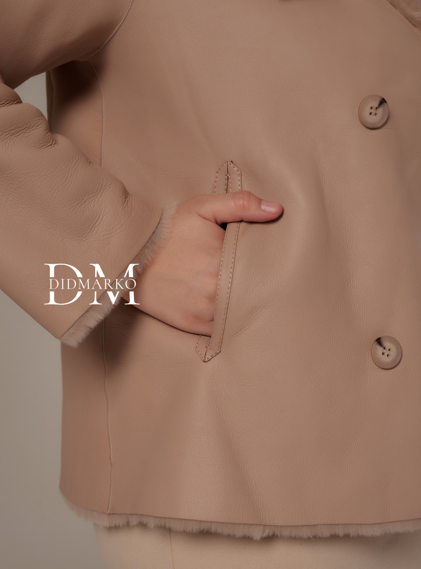 Двусторонняя дубленка автоледи