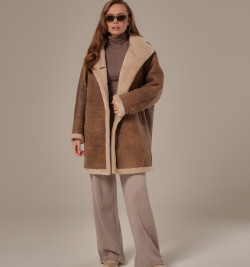 Женская дубленка в стиле винтаж