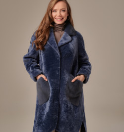 Женская дубленка с мехом норки