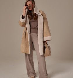 Двусторонняя дубленка оверсайз