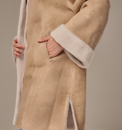 Двусторонняя дубленка оверсайз