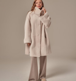 Двусторонняя дубленка оверсайз