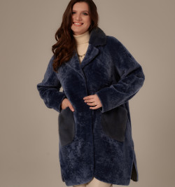 Женская дубленка с мехом норки