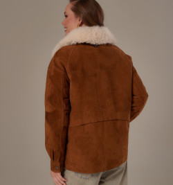 Пуховик из натуральной замши, еврозима