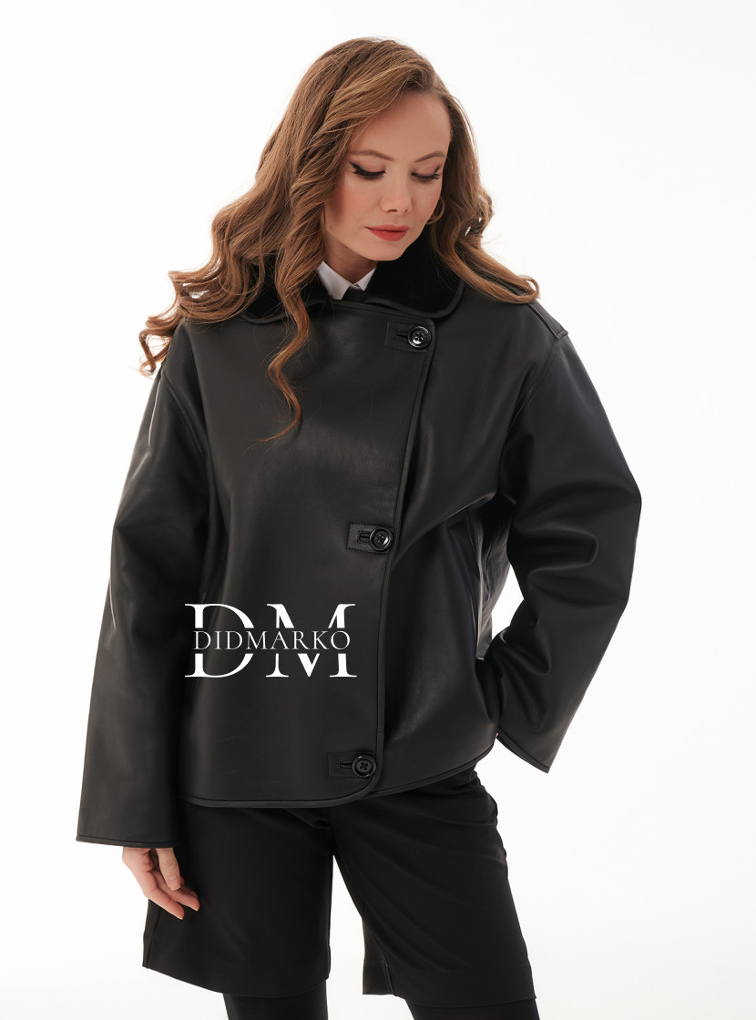 Дубленка «Черный бархат» из натуральной овчины