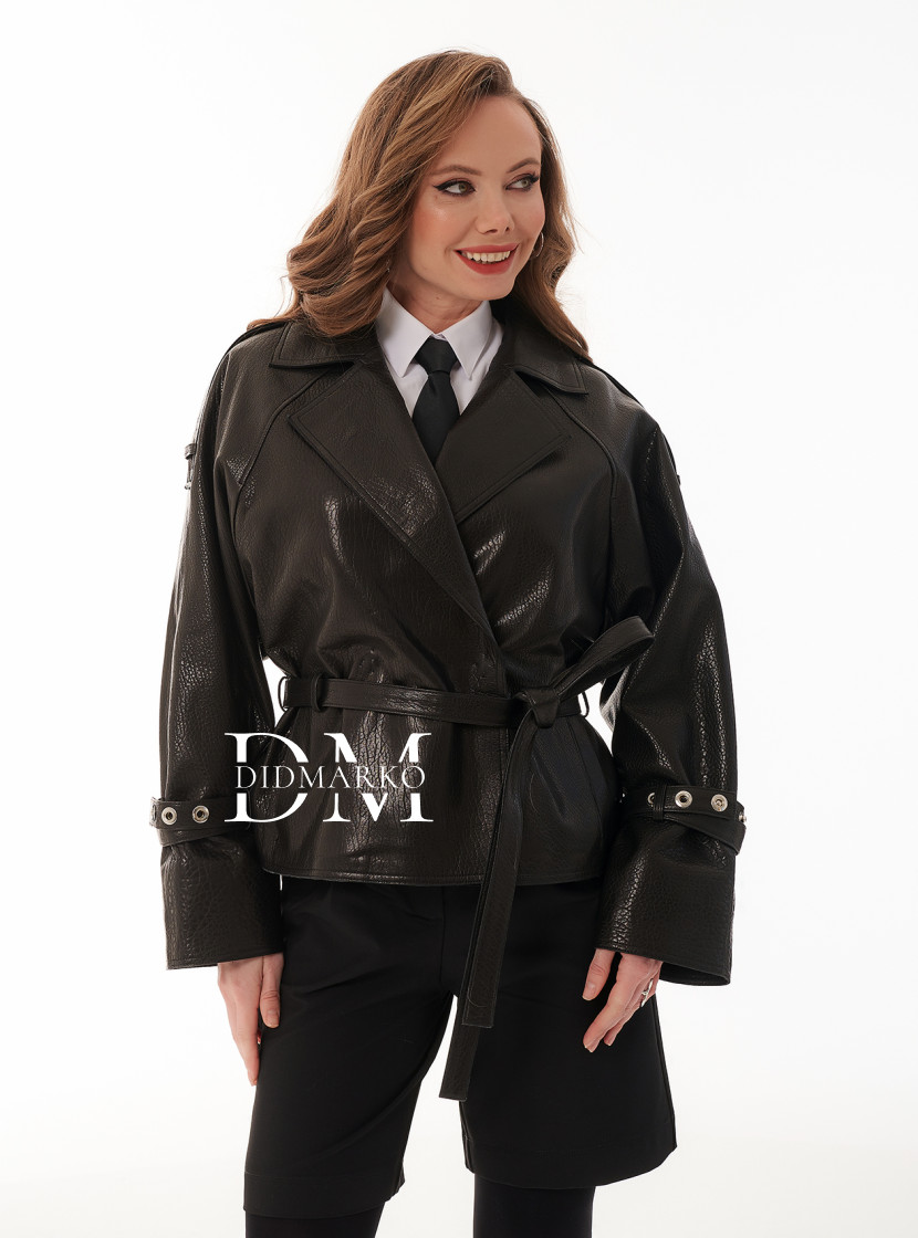 Кожаный пиджак женский