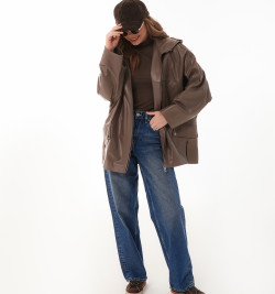 Кожаная куртка с капюшоном большие размеры