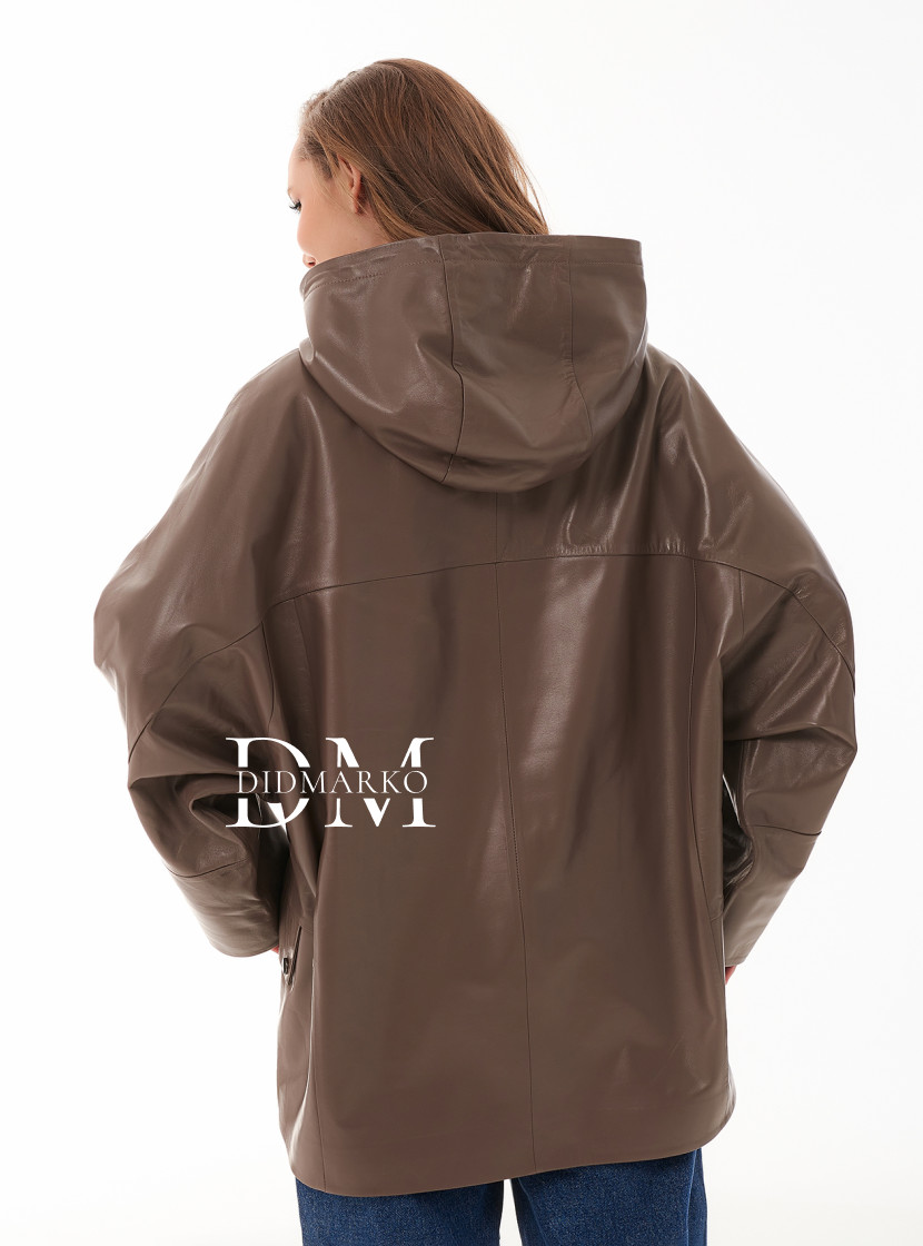 Кожаная куртка с капюшоном большие размеры