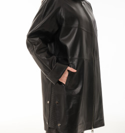 Удлиненная куртка с капюшоном большие размеры