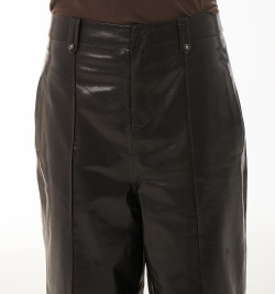 Кожаные брюки на резинке