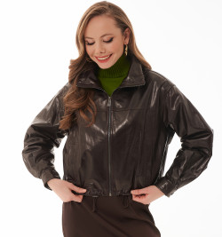 Коричневая кожаная куртка 