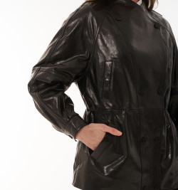 Черная куртка из натуральной кожи