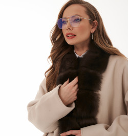 Пальто из шерсти с мехом