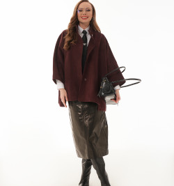 Бордовый жакет из замши большие размеры 