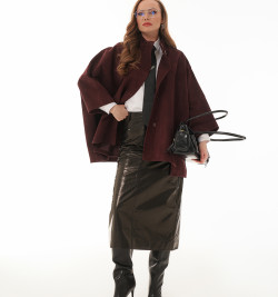 Прямая юбка из натуральной кожи