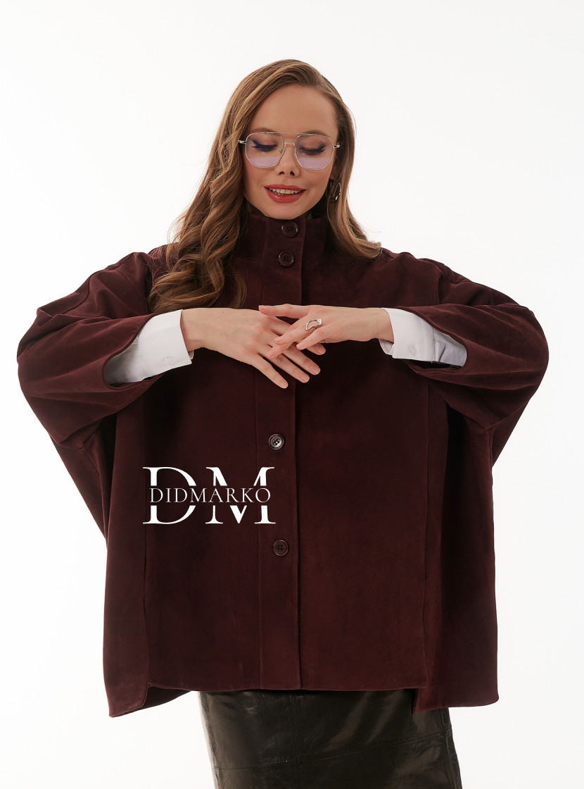 Бордовый жакет из замши большие размеры