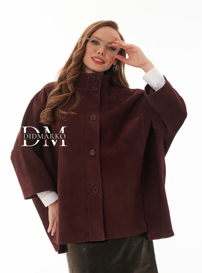 Бордовый жакет из замши большие размеры