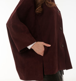 Бордовый жакет из замши большие размеры 