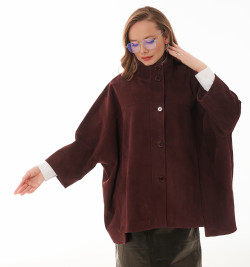 Бордовый жакет из замши большие размеры 