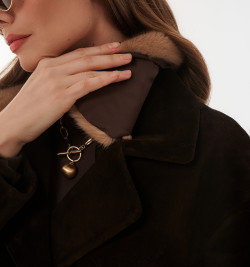 Замшевый пиджак с мехом норки