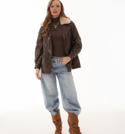 Тёплая куртка с натуральным мехом