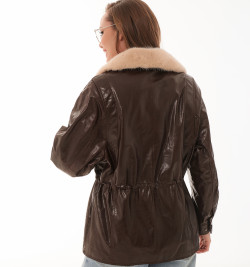 Тёплая куртка с натуральным мехом