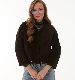 Коричневый замшевый жакет