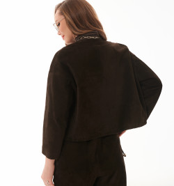 Коричневый замшевый жакет