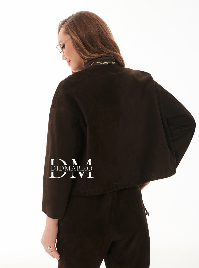 Коричневый замшевый жакет