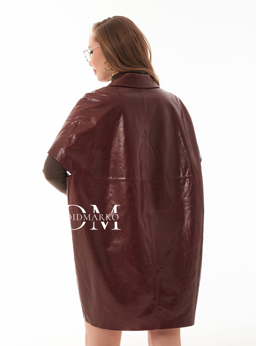 Бордовый жилет из натуральной  кожи