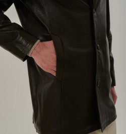 Кожаный френч с манишкой мужской