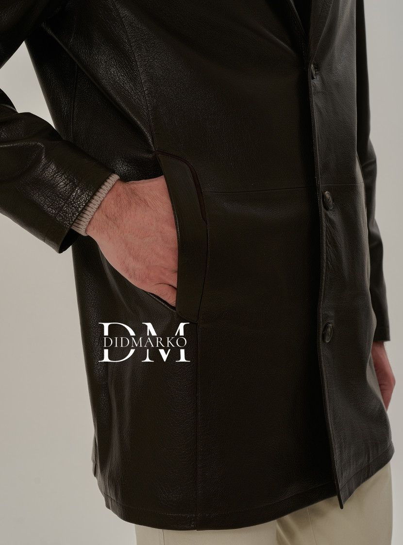 Кожаный френч с манишкой мужской