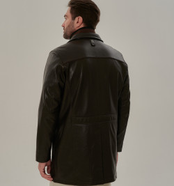 Кожаный френч с манишкой мужской