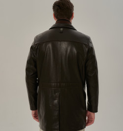 Кожаный френч с манишкой мужской