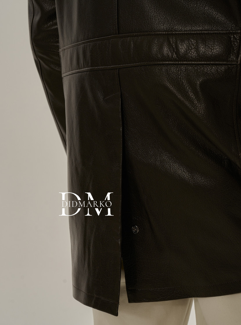 Кожаный френч с манишкой мужской
