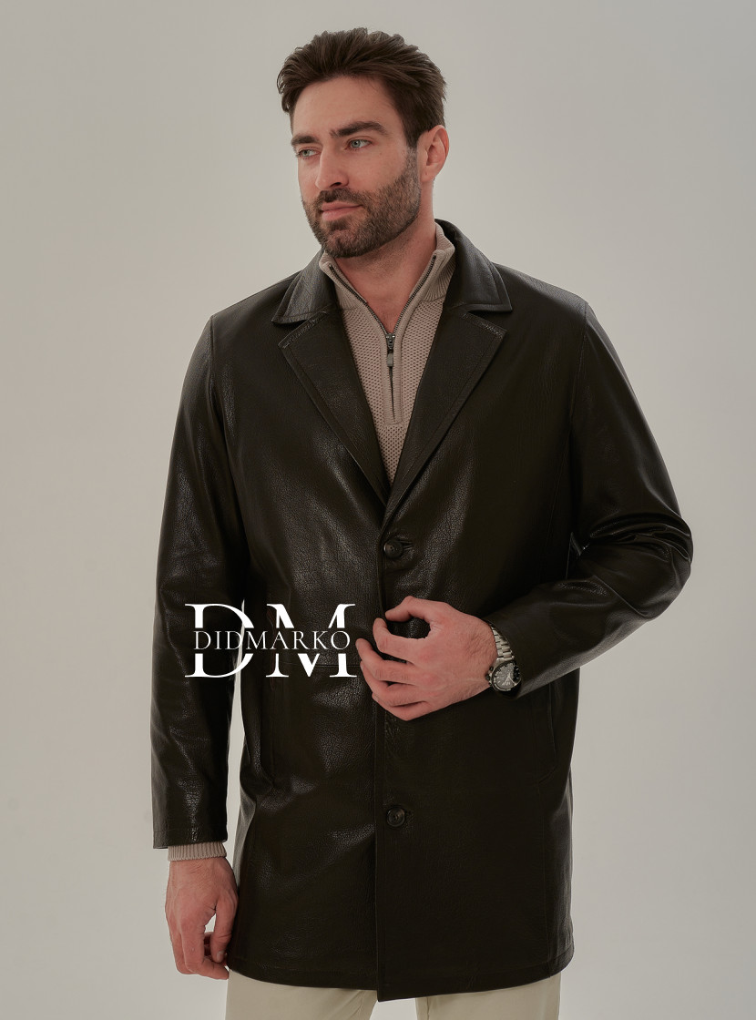 Кожаный френч с манишкой мужской