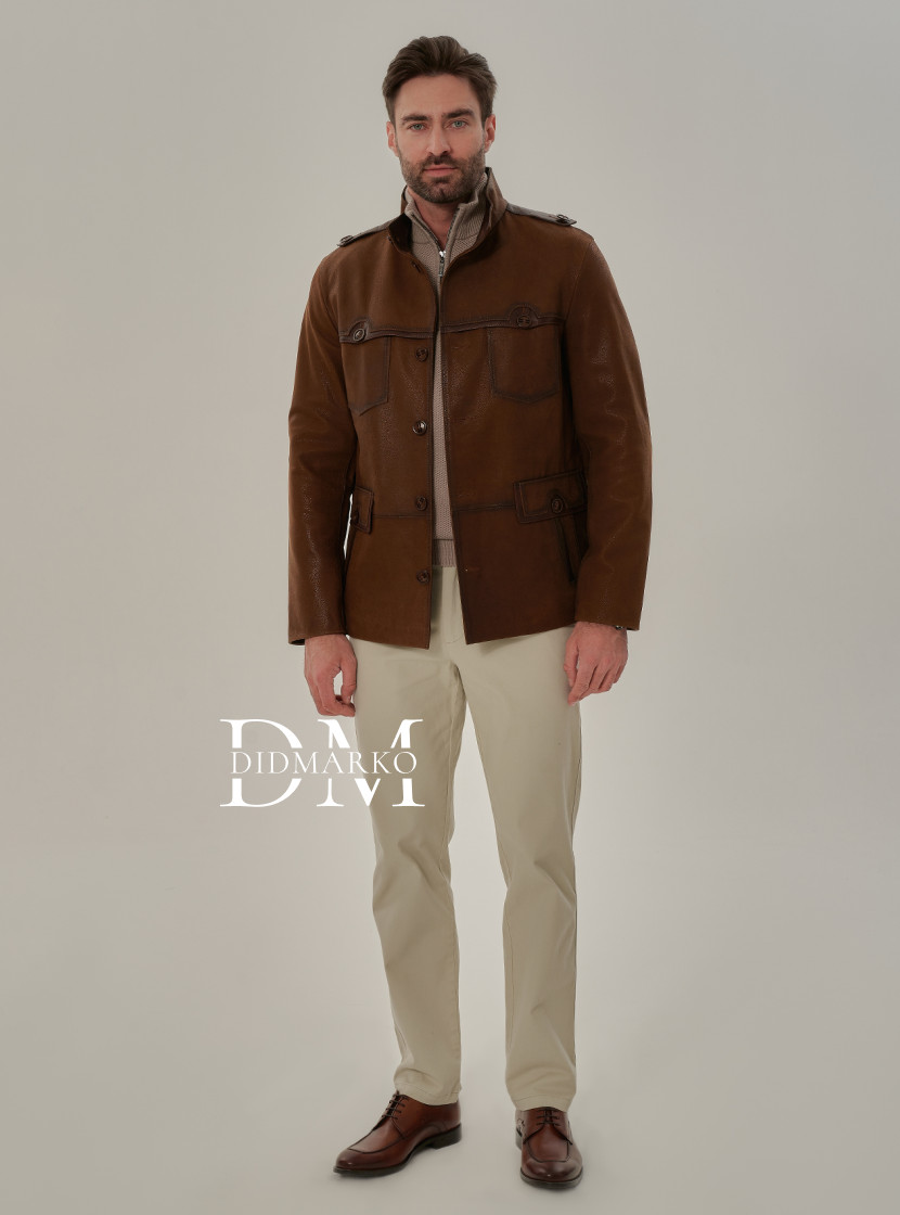 Замшевая куртка на пуговицах для мужчин