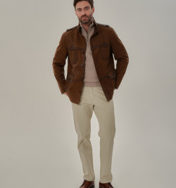 Замшевая куртка на пуговицах для мужчин