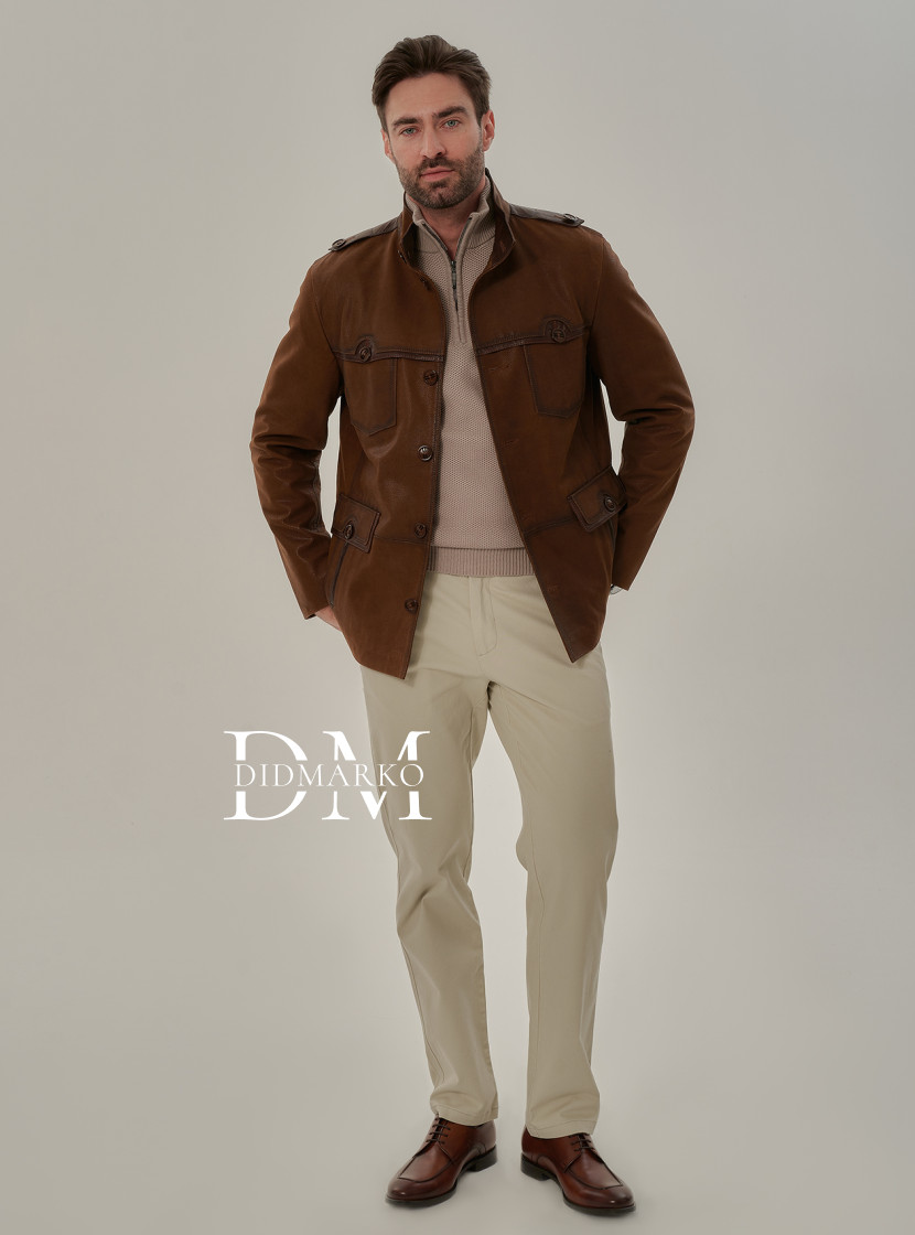 Замшевая куртка на пуговицах для мужчин