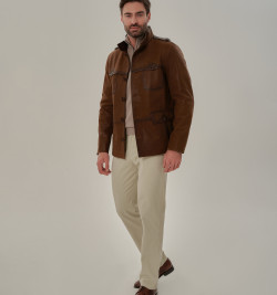 Замшевая куртка на пуговицах для мужчин