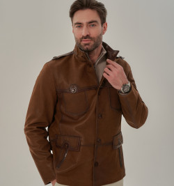 Замшевая куртка на пуговицах для мужчин