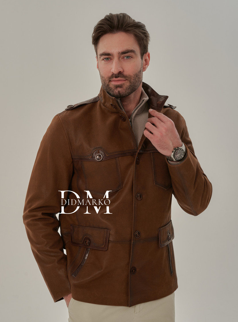 Замшевая куртка на пуговицах для мужчин