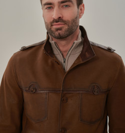 Замшевая куртка на пуговицах для мужчин