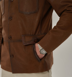 Замшевая куртка на пуговицах для мужчин